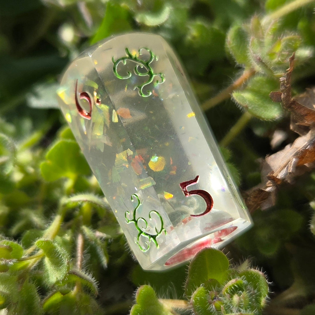 'Little Dice of Horrors' Handmade Resin Unique Alternative Shaped TTRPG D6 Gaming Dice with Hidden Surprise