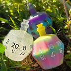 Individual Potion Bottle Alternative Shaped Functional TTRPG Handmade Resin D20 Gaming Dice Glow in the Dark