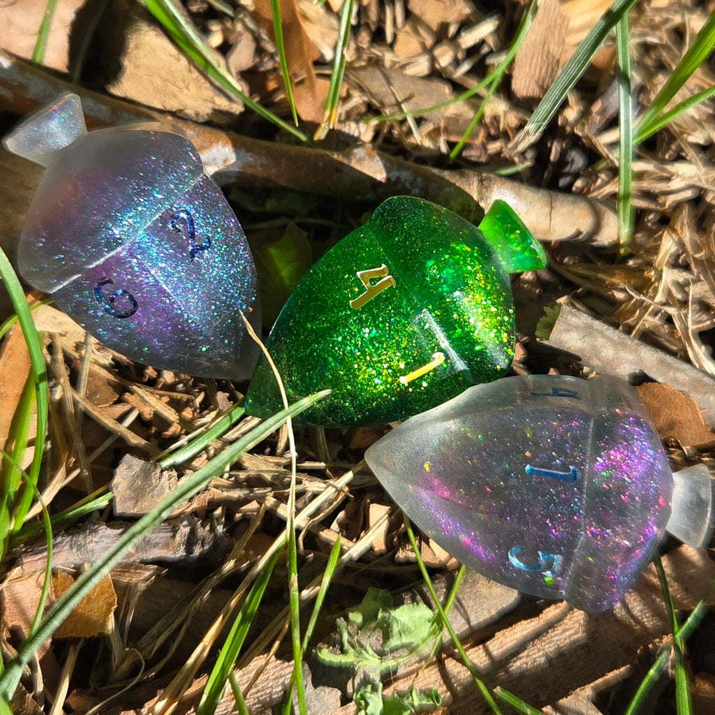 OOAK Individual Spinning Acorn Top Handmade Resin D6 Dice