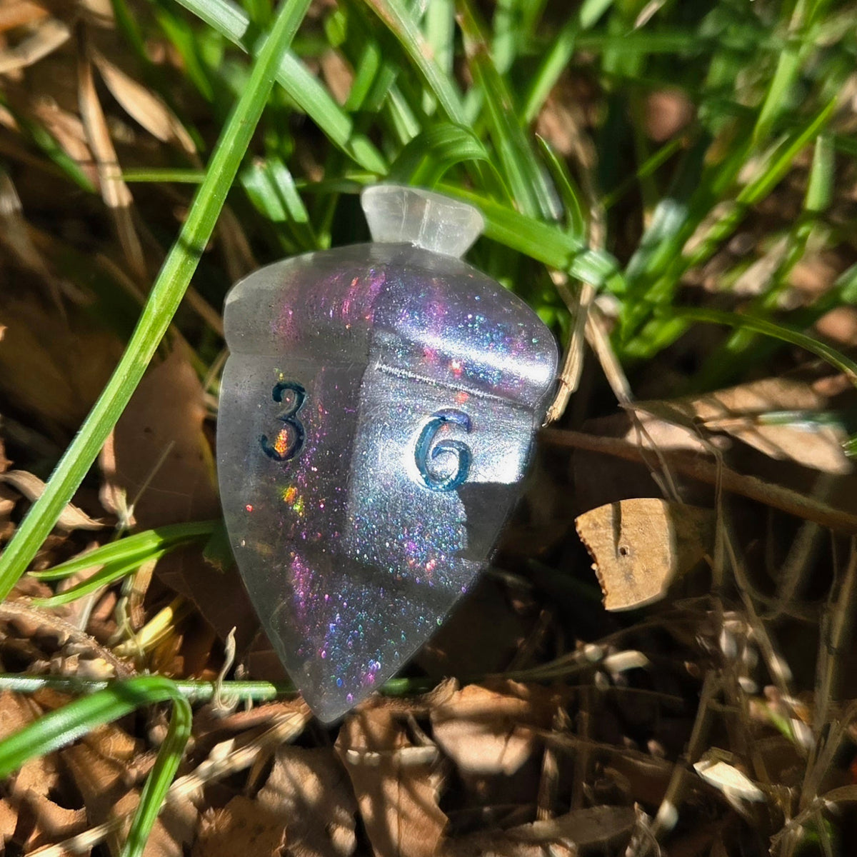OOAK Individual Spinning Acorn Top Handmade Resin D6 Dice
