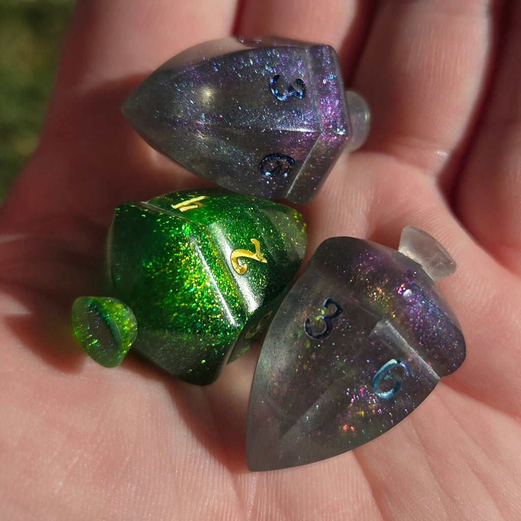 OOAK Individual Spinning Acorn Top Handmade Resin D6 Dice
