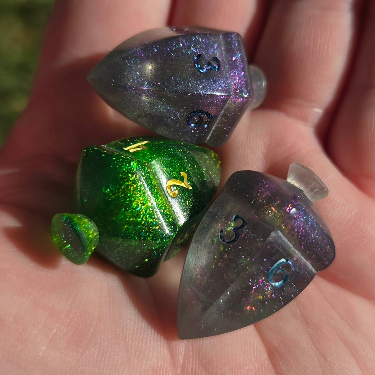 OOAK Individual Spinning Acorn Top Handmade Resin D6 Dice