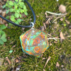 Individual Glow in the Dark Colorshifting Handmade Resin Half D20 TTRPG Polyhedral Gaming Dice Pendant Necklaces