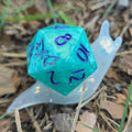 Individual Handmade OOAK Glow in the Dark Dice Snail Pins