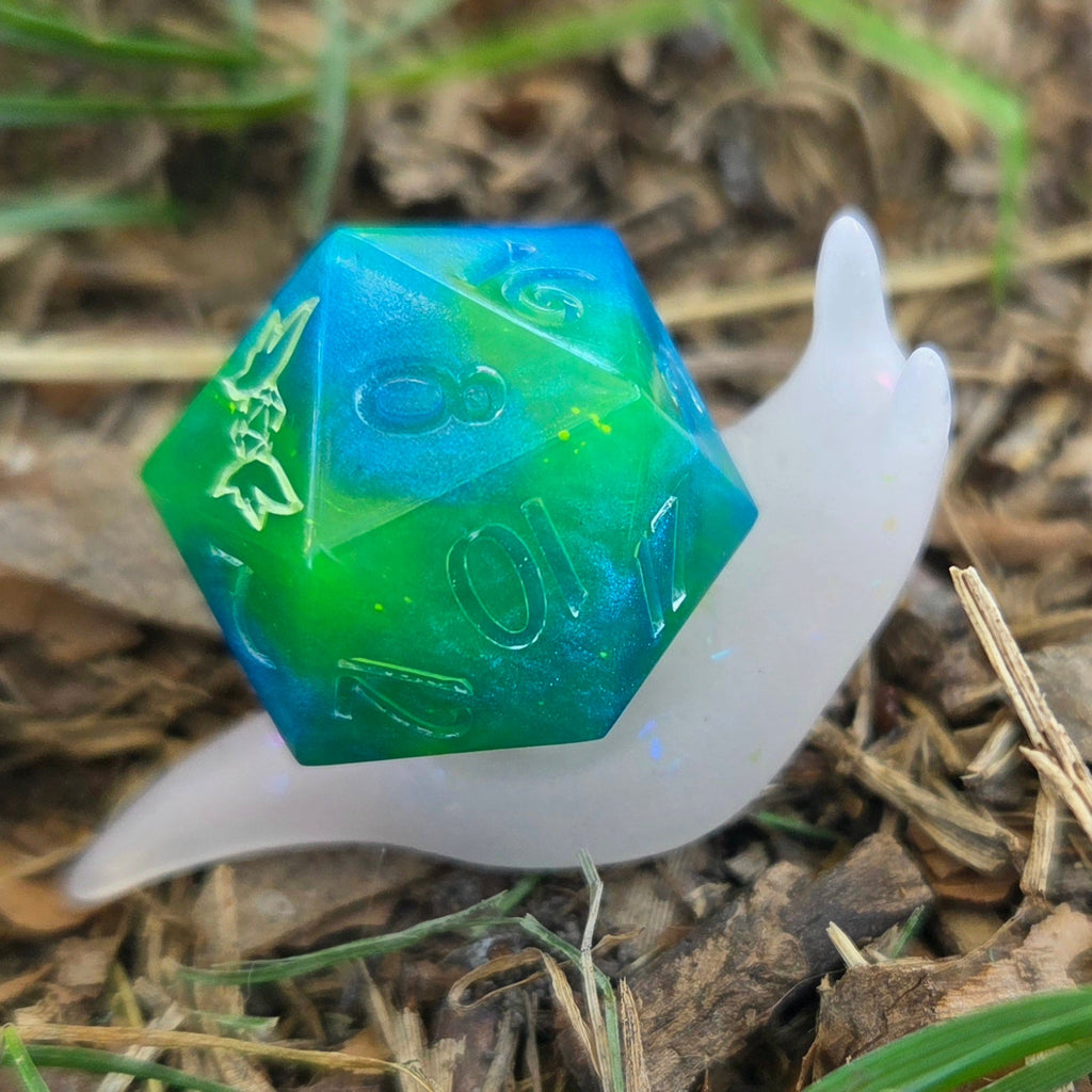 Individual Handmade OOAK Glow in the Dark Dice Snail Pins