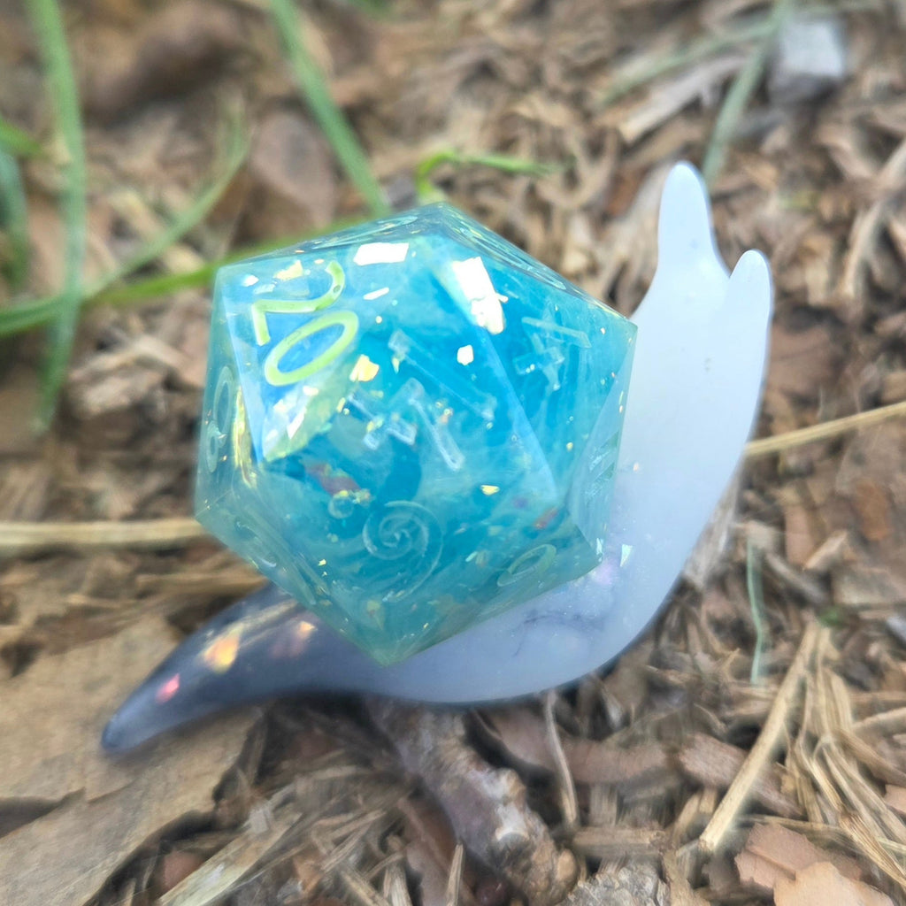 Individual Handmade OOAK Glow in the Dark Dice Snail Pins