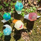 Individual Handmade OOAK Glow in the Dark Dice Snail Pins