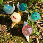 Individual Handmade OOAK Glow in the Dark Dice Snail Pins