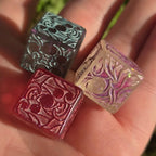 'Making Waves' Handpainted Handmade Colorshifting Resin Pipped Oversized D6 Polyhedral Gaming Dice