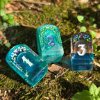 'Beyond the Grave' Handmade Resin OOAK Individual Alternative Grave Floral Skull Shaped Style D4 TTRPG Gaming Dice