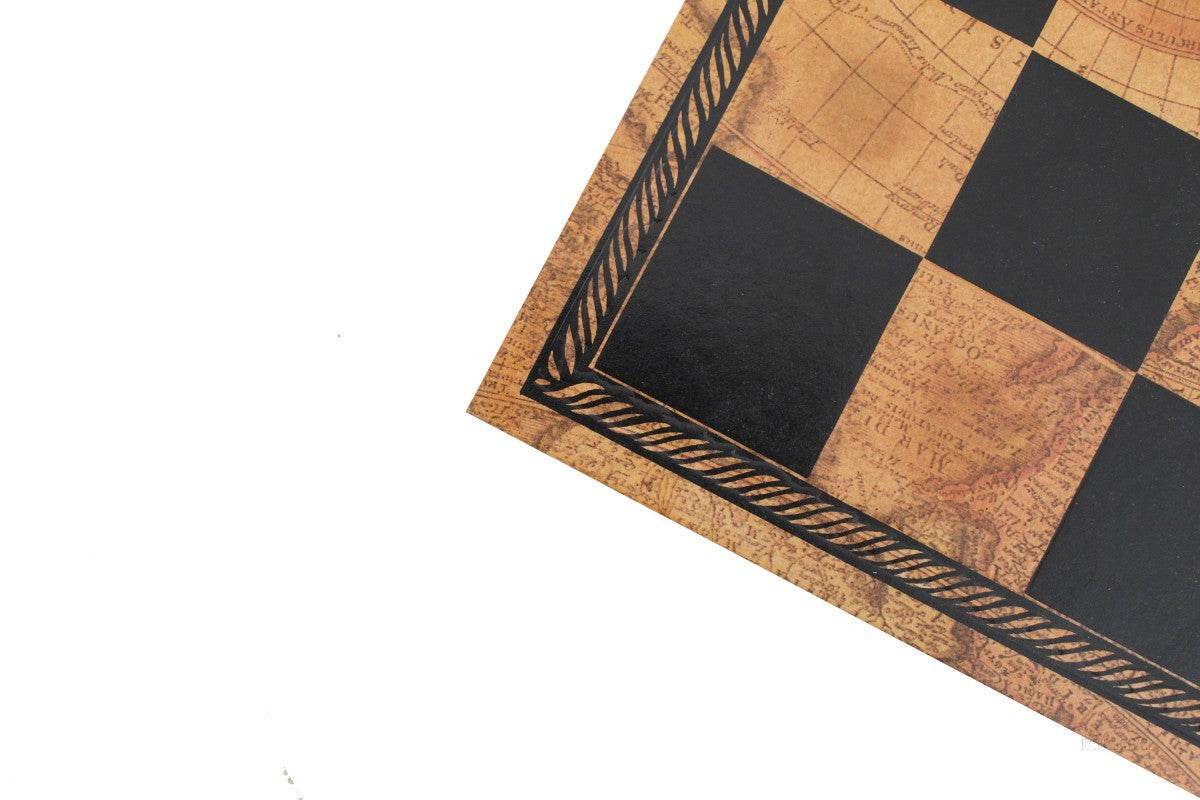 Chess Board - Faux Leather - Old Map Design - 