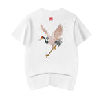 KH858 Flying Crane Embroidery Tee - white / S