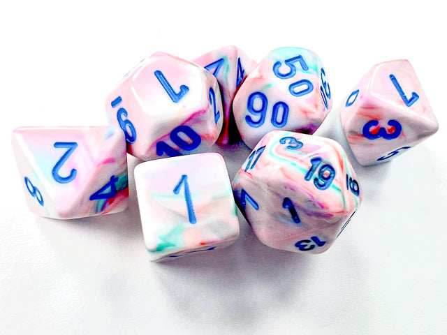 Festive® Mini-Polyhedral Pop Art™/blue 7-Die set (Mini Poly Release 2) - 