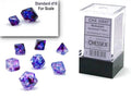 Nebula® Mini-Polyhedral Nocturnal™/blue Luminary™ 7-Die Set (Mini Poly Release 1) - 