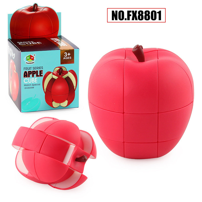 Fruit Puzzle Cube Toy – Apple, Banana & Lemon