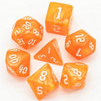 Orange Macaron 7-Dice Blend Set w/White Numbers - 
