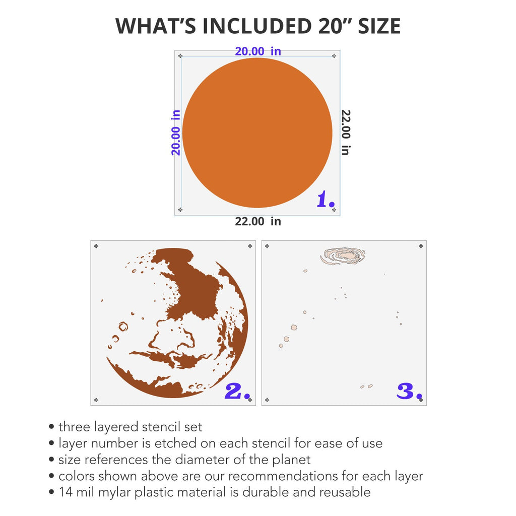 Mars Wall Mural Stencil Set