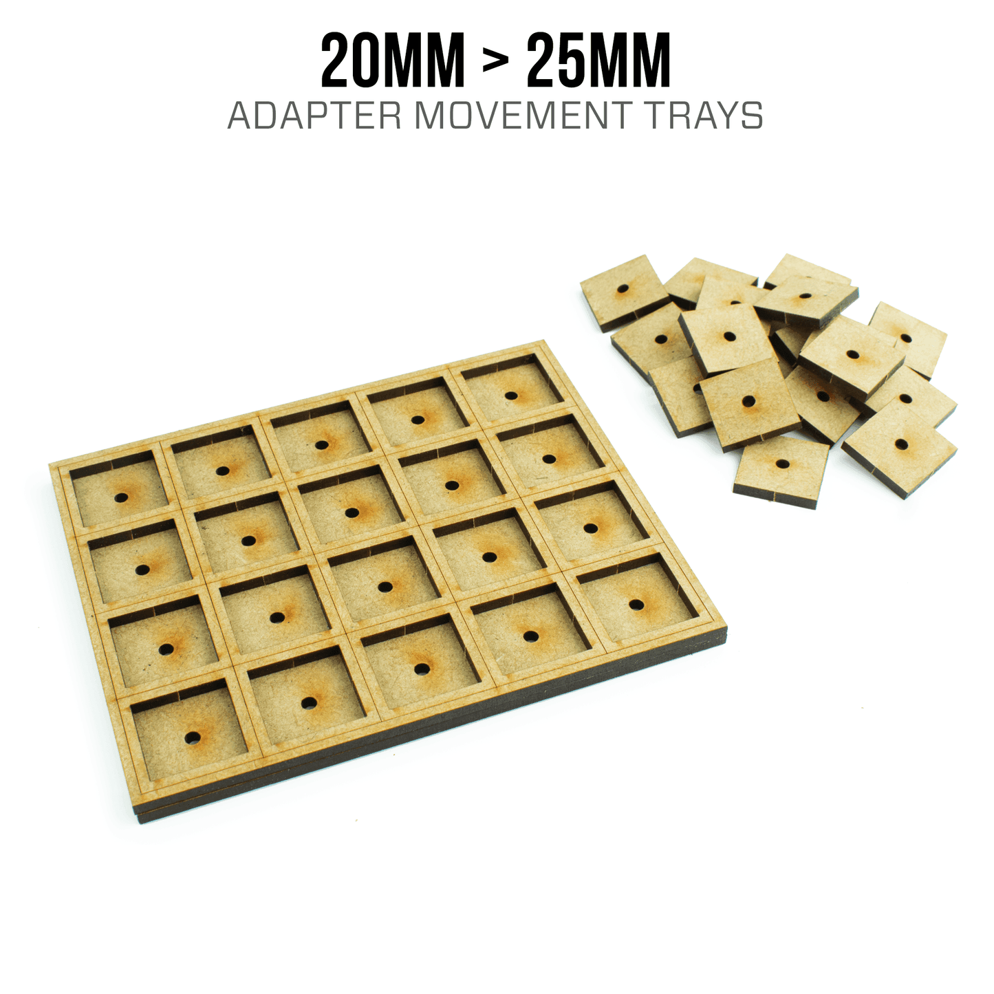 20 > 25mm Adapter Movement Trays - 2 / 1 / Blank