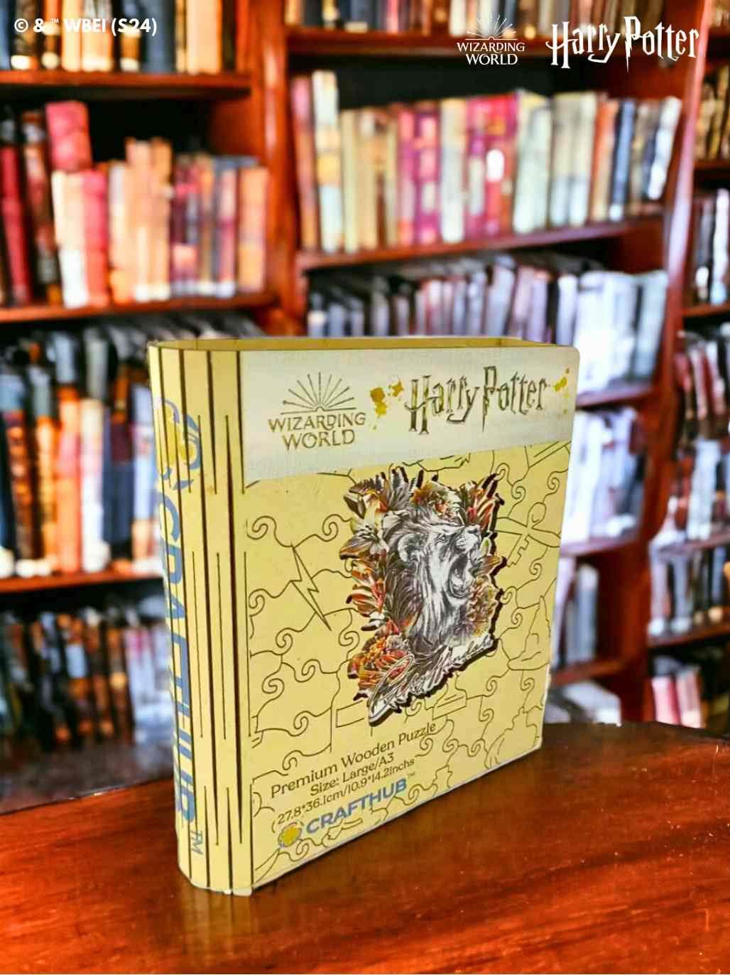 Harry Potter - Magical Gryffindor - Utilitarian Romance Crest Wooden Jigsaw Puzzle - A4 + Wooden Gift Box