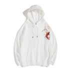 KH9197 Red Koi Embroidery Hoodie - Black / S