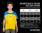 Big Nate Blue & Yellow Kids Shirt Halloween Costume Cosplay