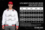 Little Nero’s Pizza Delivery Driver Christmas Movie White Jacket and Red Hat Complete Cosplay Halloween Costume Set