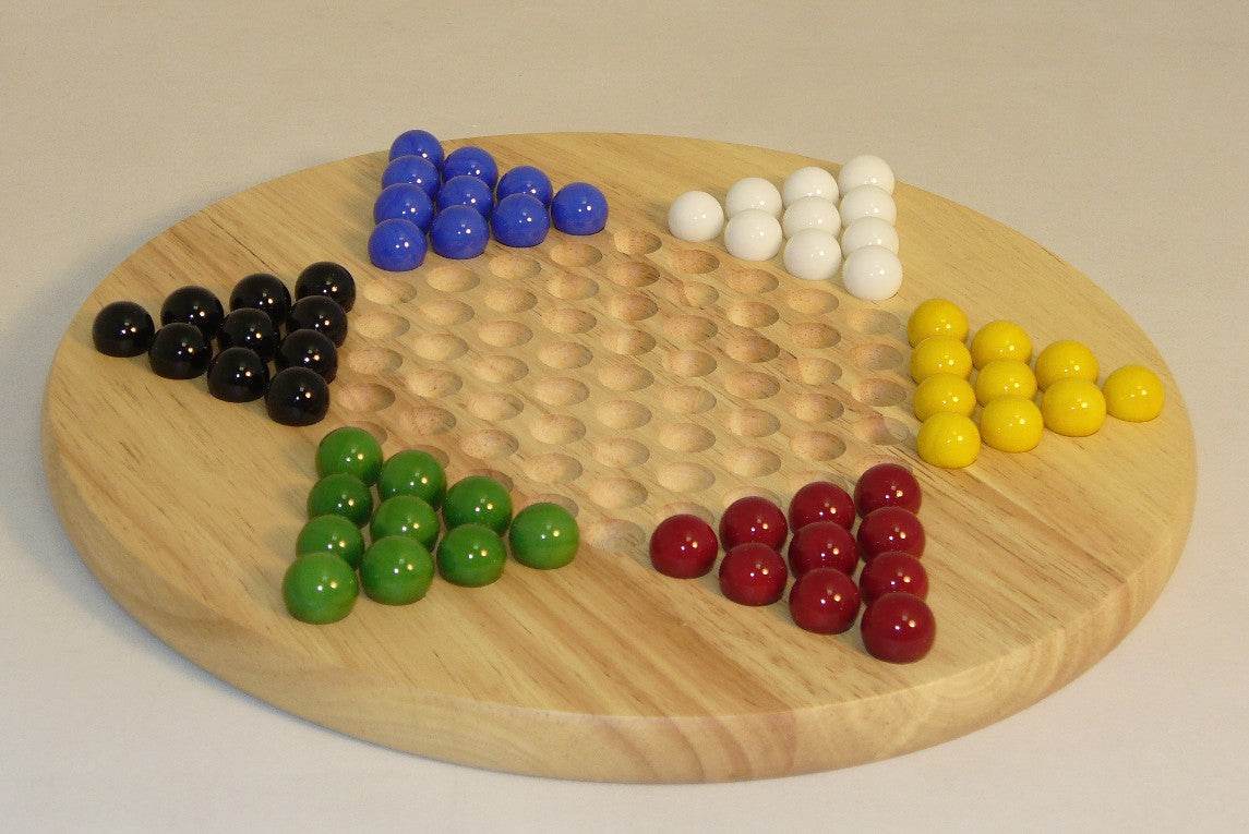 Board Game - Wood Round Chinese Checkers - 