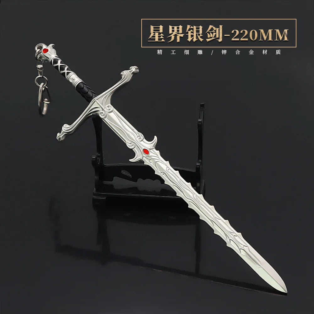 22CM Baldur's Gate 3 Game Peripheral The Sword in The Stone Githyanki Replica Miniature Cold Weapon Models Keychain