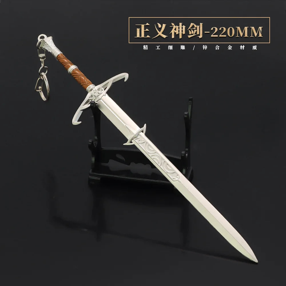 22CM Baldur's Gate 3 Game Peripheral The Sword in The Stone Githyanki Replica Miniature Cold Weapon Models Keychain