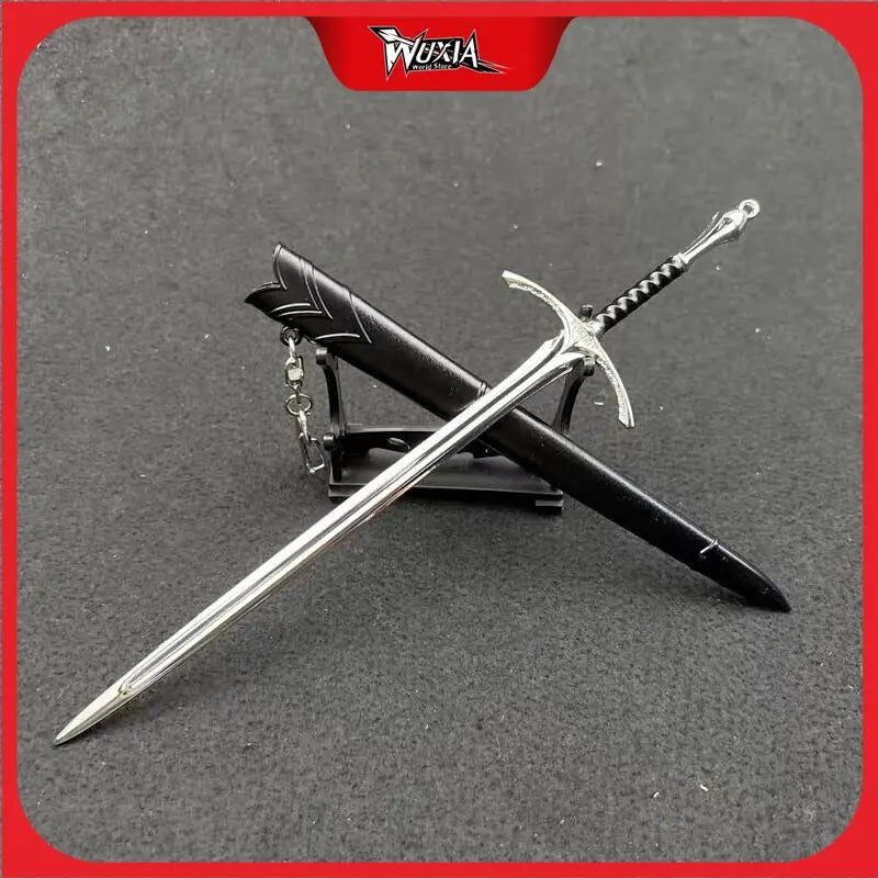 22cm Silver Sword The Gandalf Glamdring Sword  Movies Peripheral Medieval Metal Weapon Model Samurai Keychains Ornament Crafts