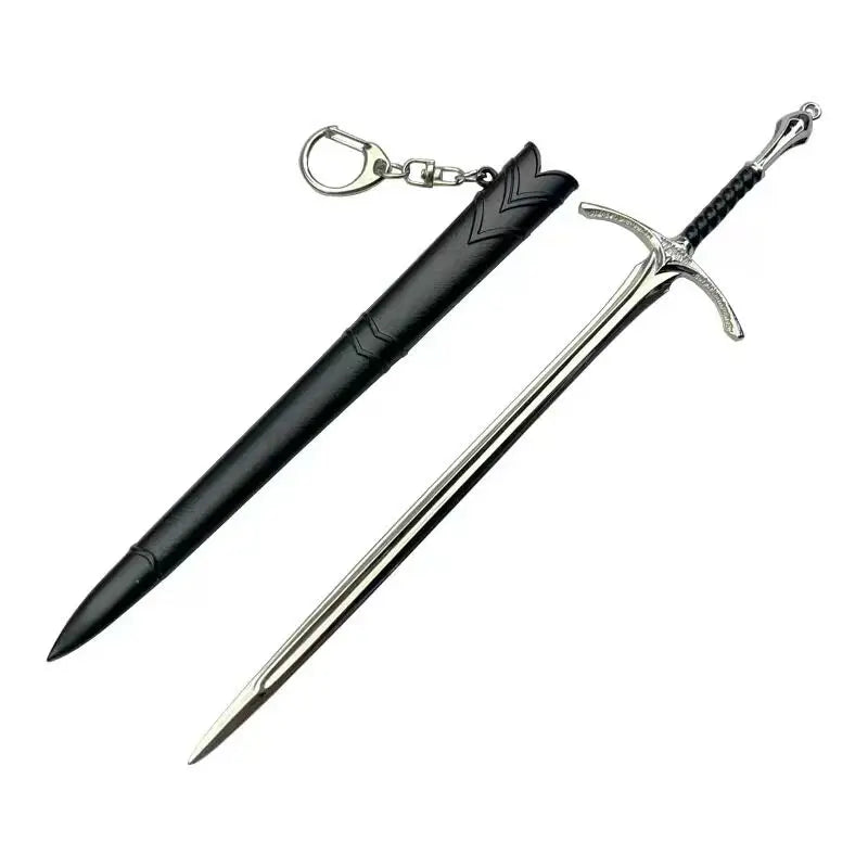 22cm Silver Sword The Gandalf Glamdring Sword  Movies Peripheral Medieval Metal Weapon Model Samurai Keychains Ornament Crafts