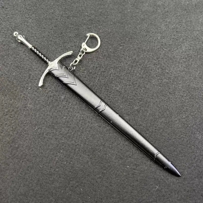 22cm Silver Sword The Gandalf Glamdring Sword  Movies Peripheral Medieval Metal Weapon Model Samurai Keychains Ornament Crafts