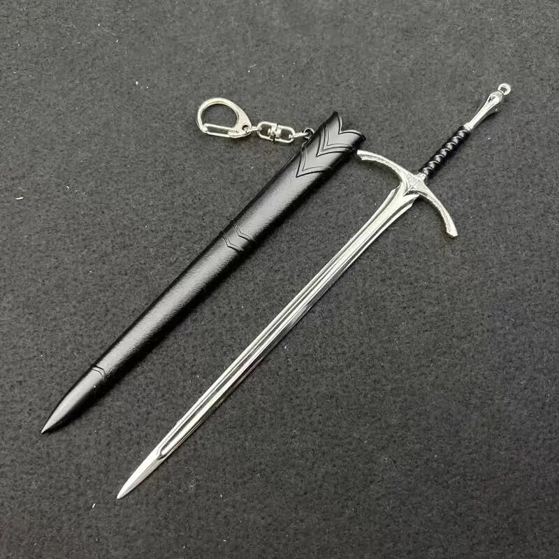 22cm Silver Sword The Gandalf Glamdring Sword  Movies Peripheral Medieval Metal Weapon Model Samurai Keychains Ornament Crafts