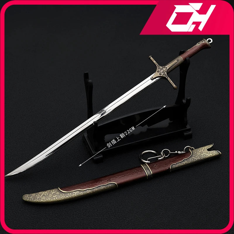 22cm Wild Hunt Medieval Weapon Model Iris Sword Movies Peripheral Weapon Models Samurai Sword Models Keychains Ornament Crafts