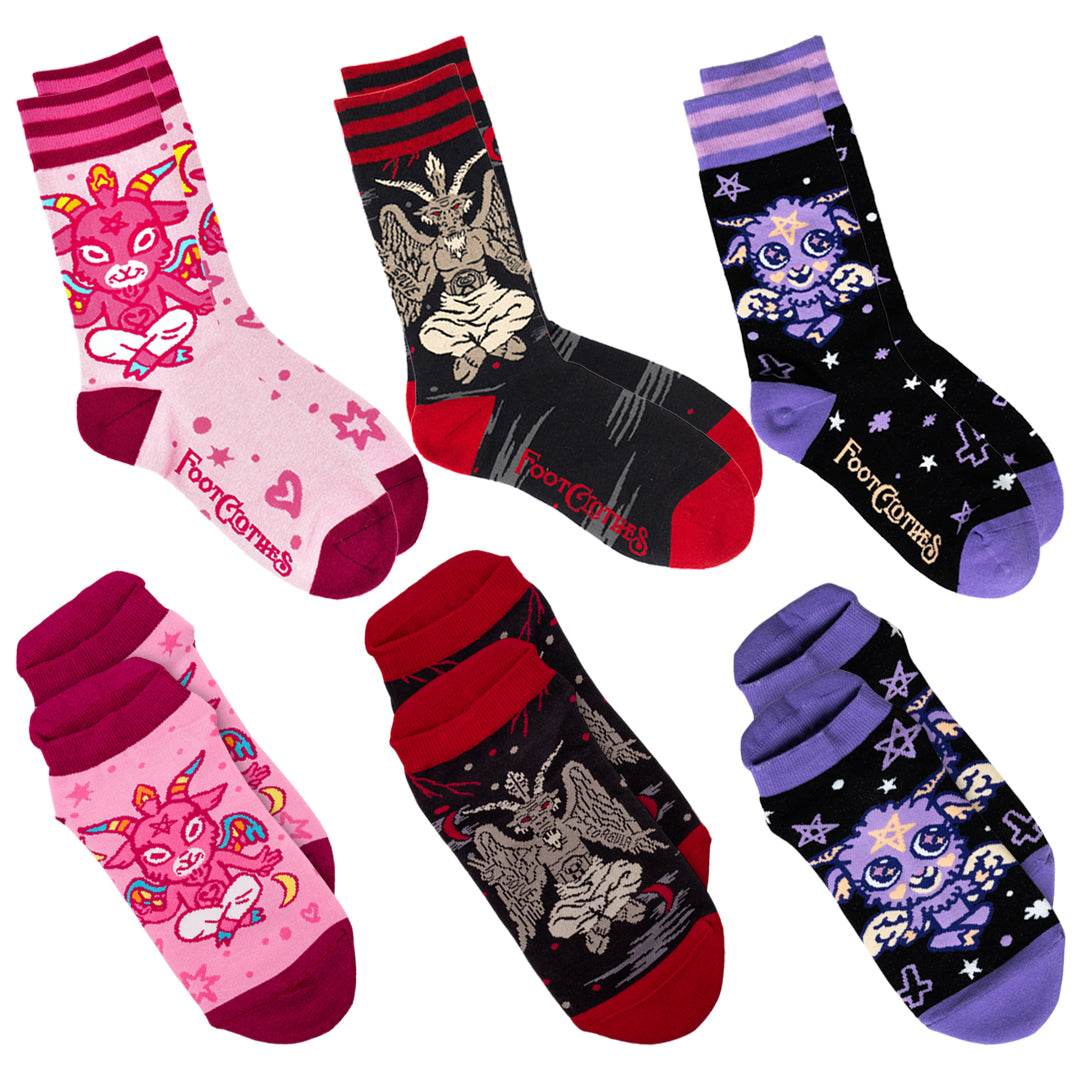 Ultimate Baphomet Ankle and Crew Sock Pack | 6 Designs - 
