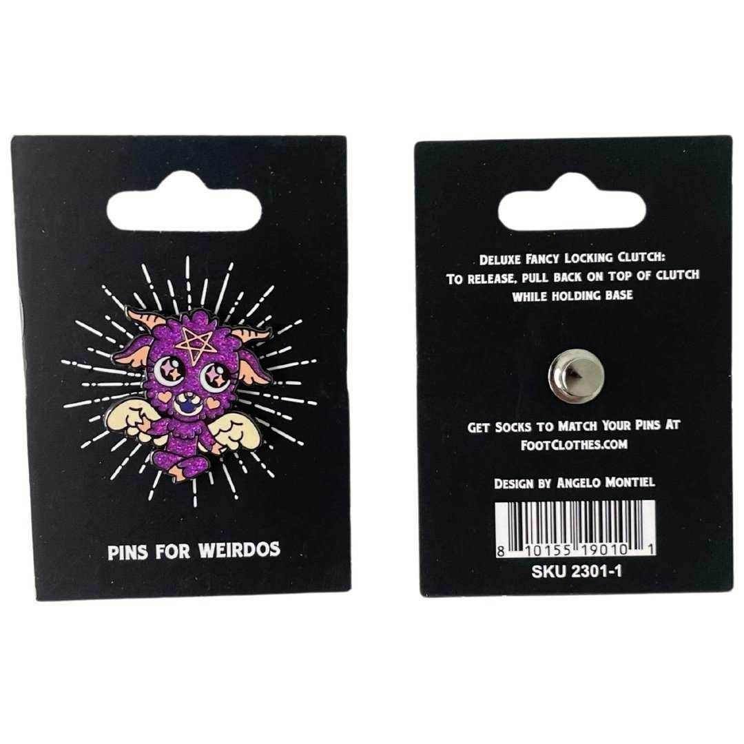 Cute and Baby Baphomet Socks and Pins Gift Pack - 