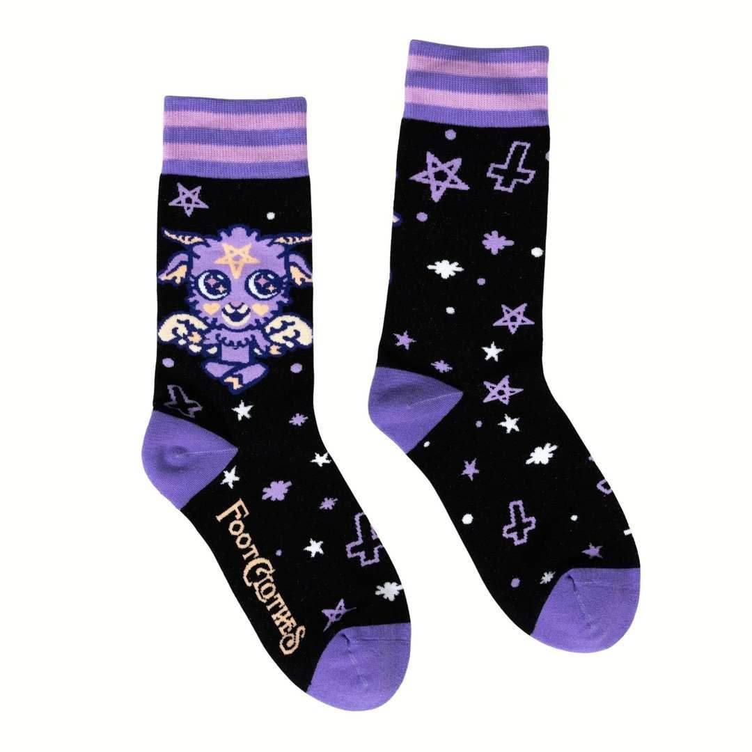 Cute and Baby Baphomet Socks and Pins Gift Pack - 