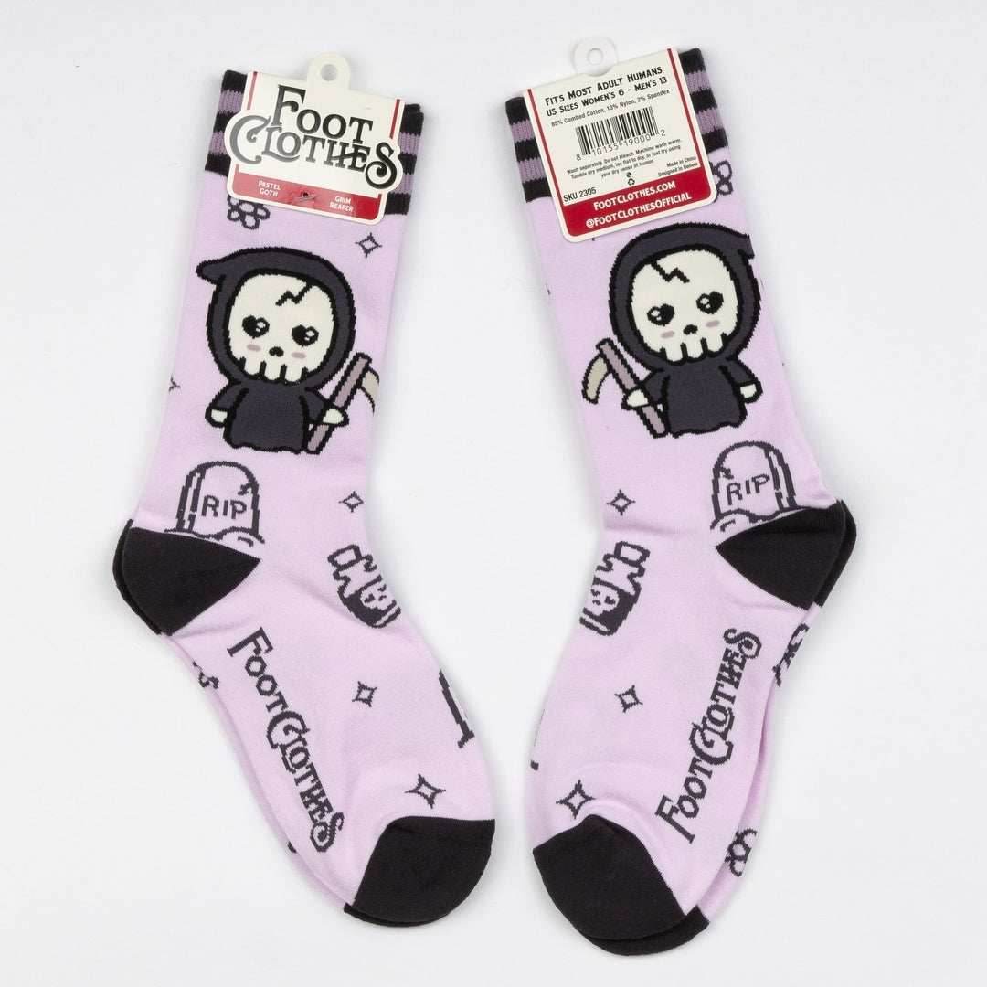 Pastel Goth Grim Reaper Crew Socks - 