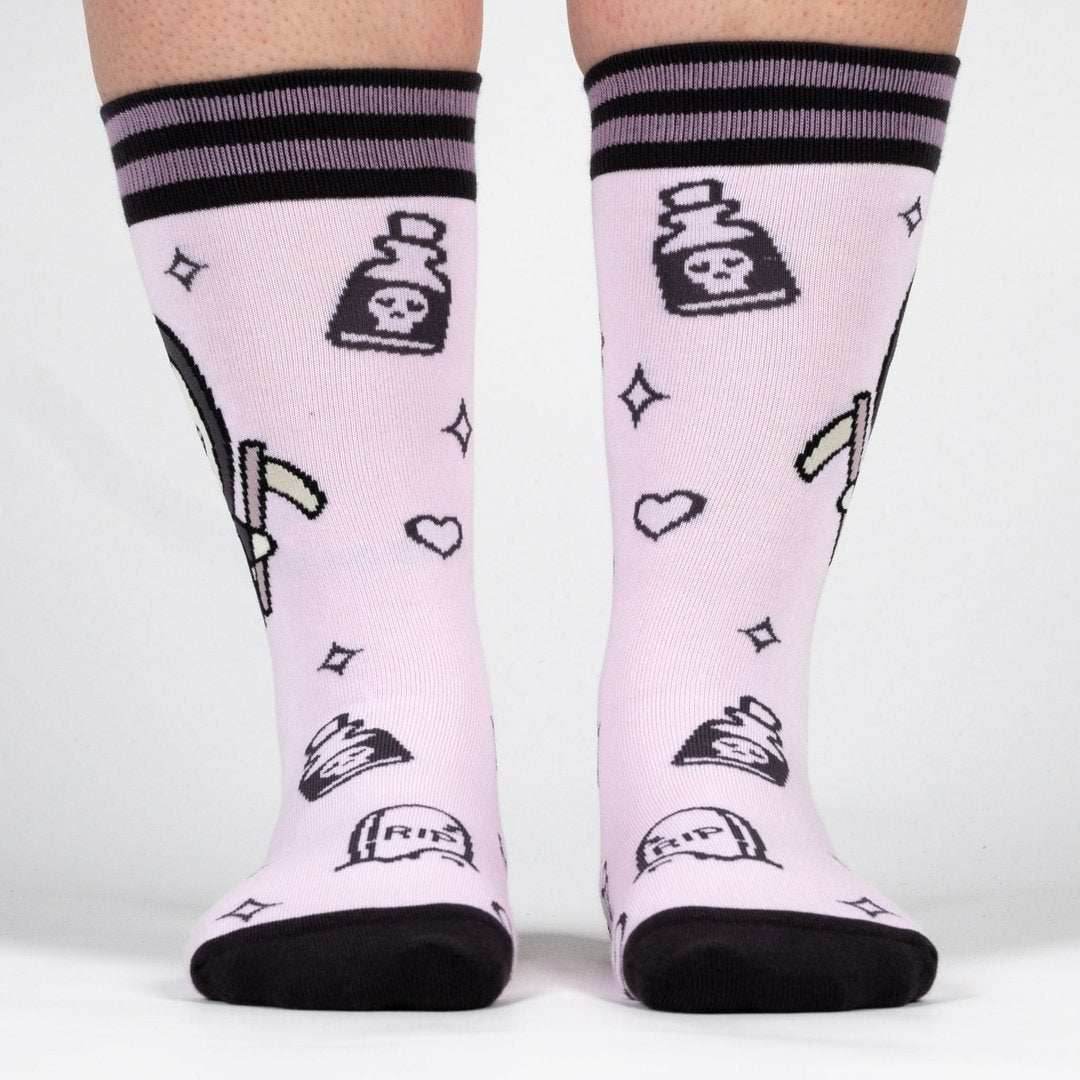 Pastel Goth Grim Reaper Crew Socks - 