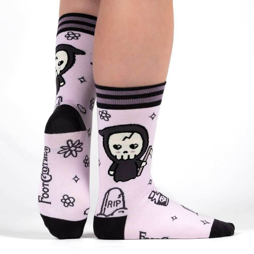 Pastel Goth Grim Reaper Crew Socks - 