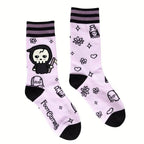 Pastel Goth Grim Reaper Crew Socks - 