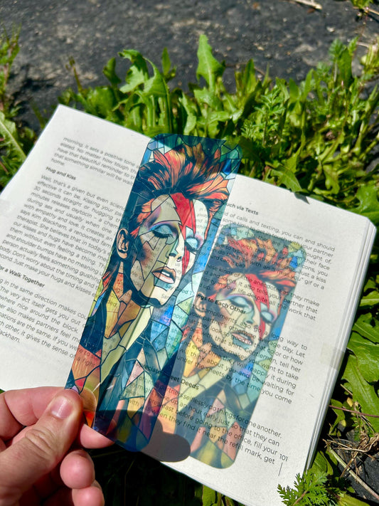 Bowie Bookmark - Legendary Bowie Gift, Music Icon Page Marker, Ziggy David Fan Art Stardust, Rock Star Memorabilia for Book Lovers