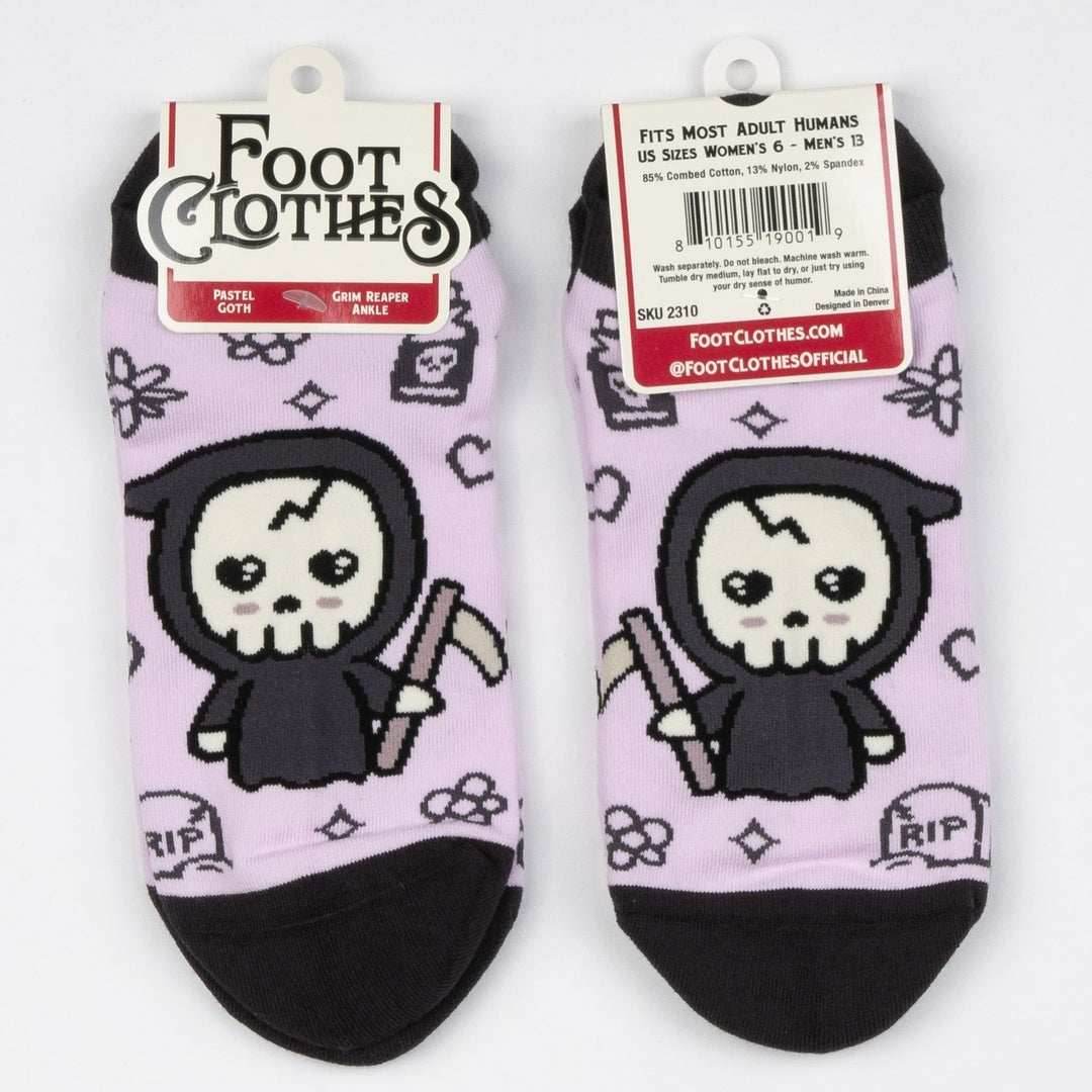 Pastel Goth Grim Reaper Ankle Socks - 