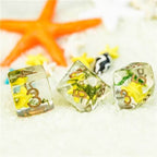 Yellow Starfish Dice 7-Dice Set Resin Dungeons and Dragons Dice - 