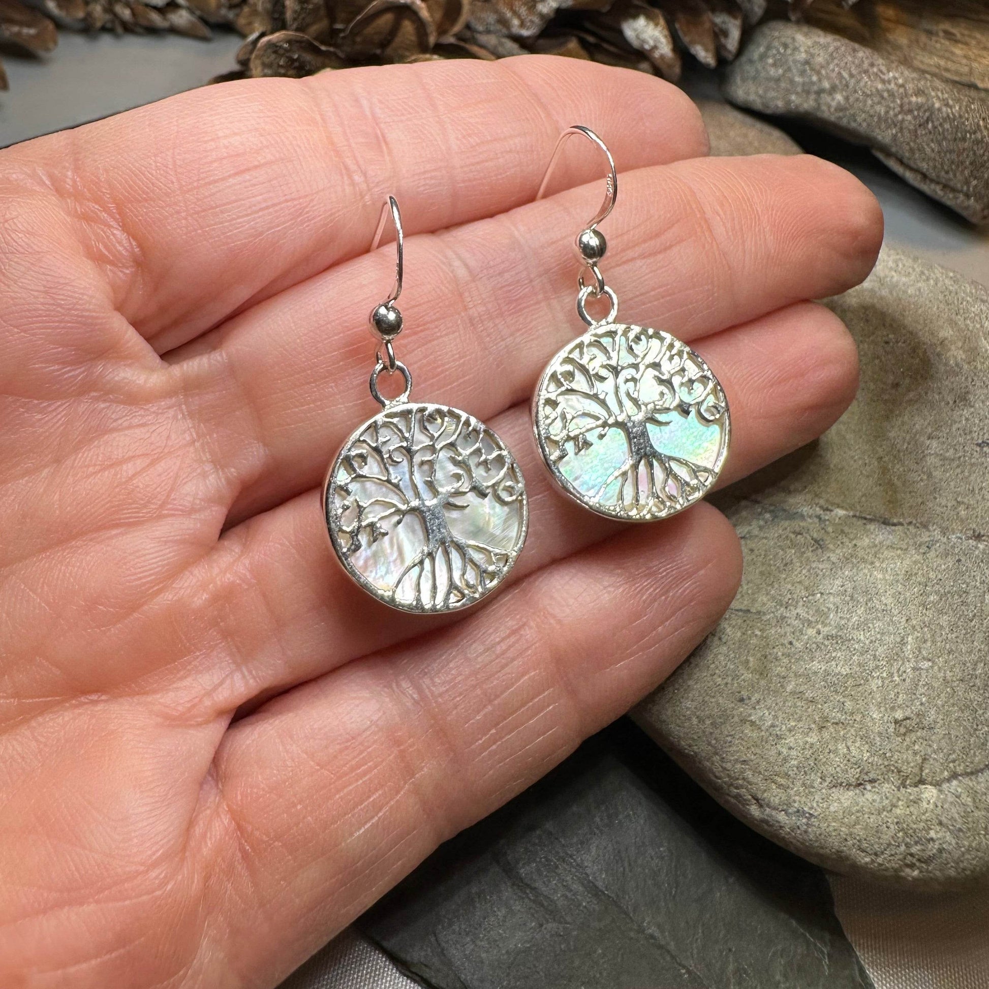 Veronica Tree of Life Earrings - Abalone Shell