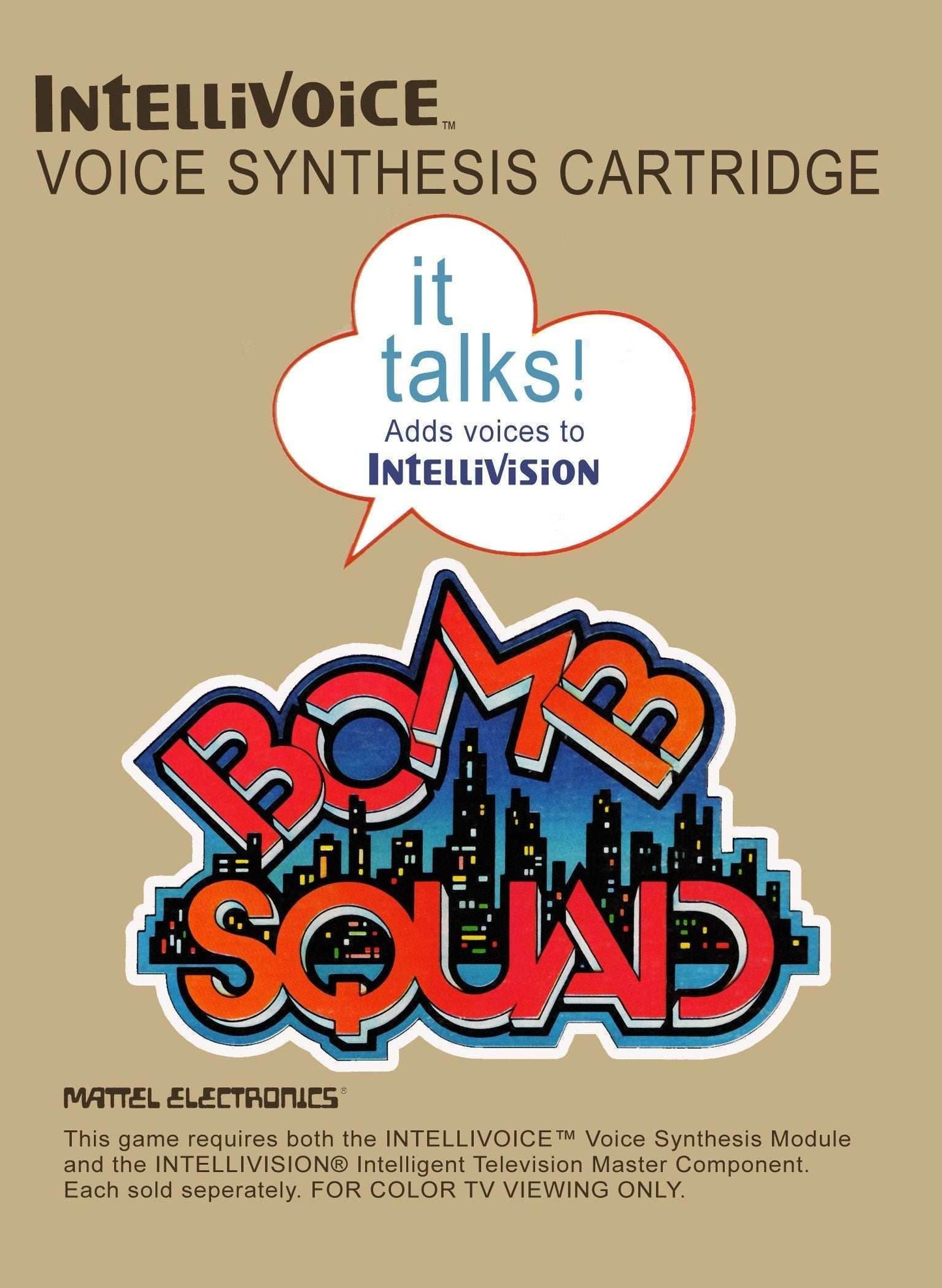 Bomb Squad (Intellivision) - Game Manual Only