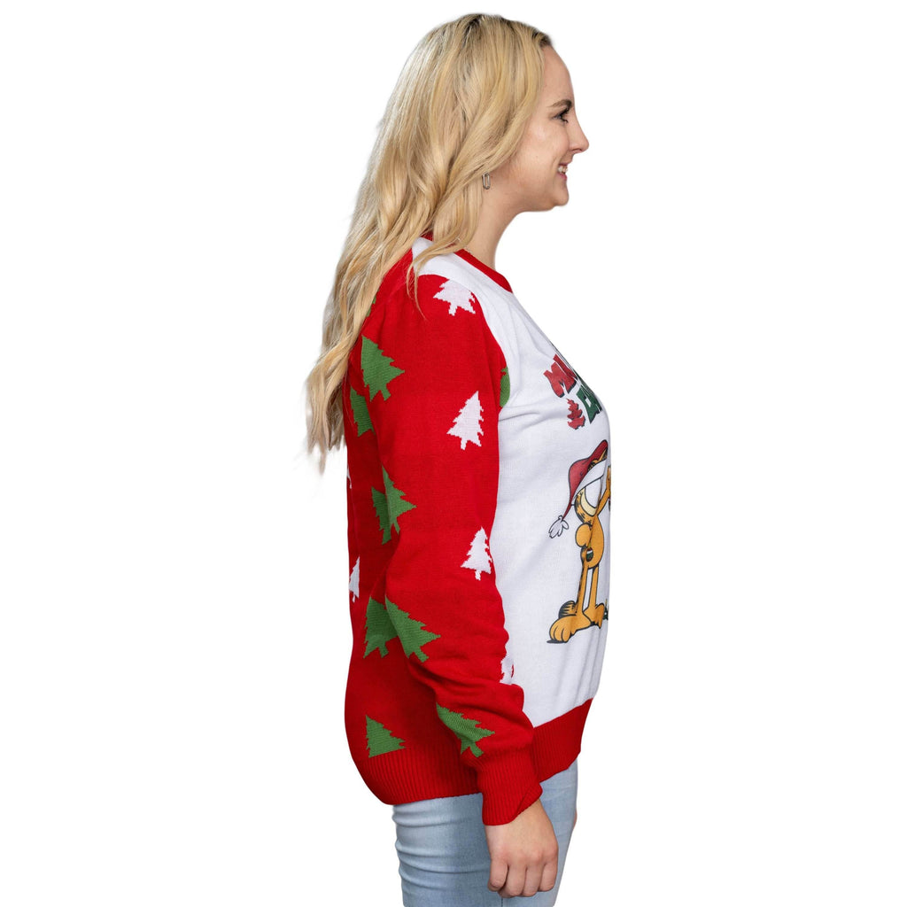 Merry Christmas Garfield Odie Xmas Tree Sweater - XS