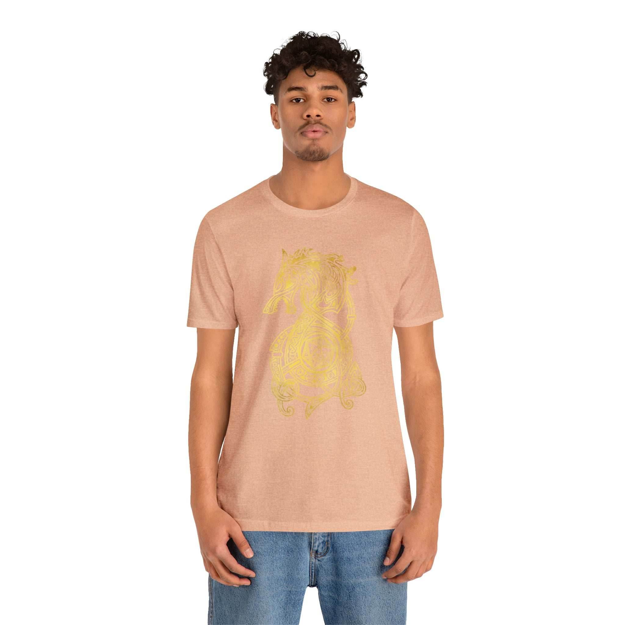 Golden Celtic Dice Dragon Shirt - Army / S