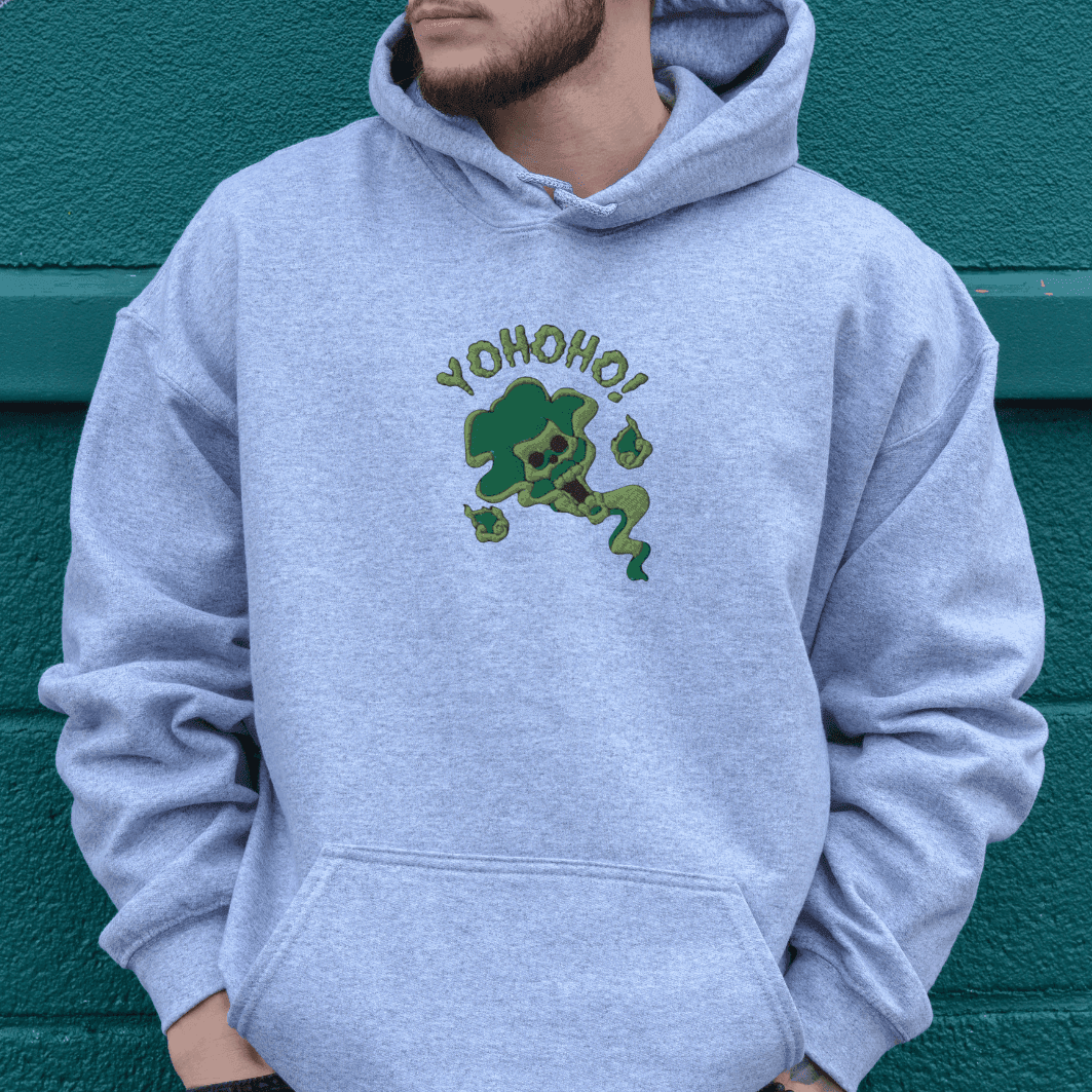 Brook Soul Embroidered Unisex Anime Hoodie - Navy / S