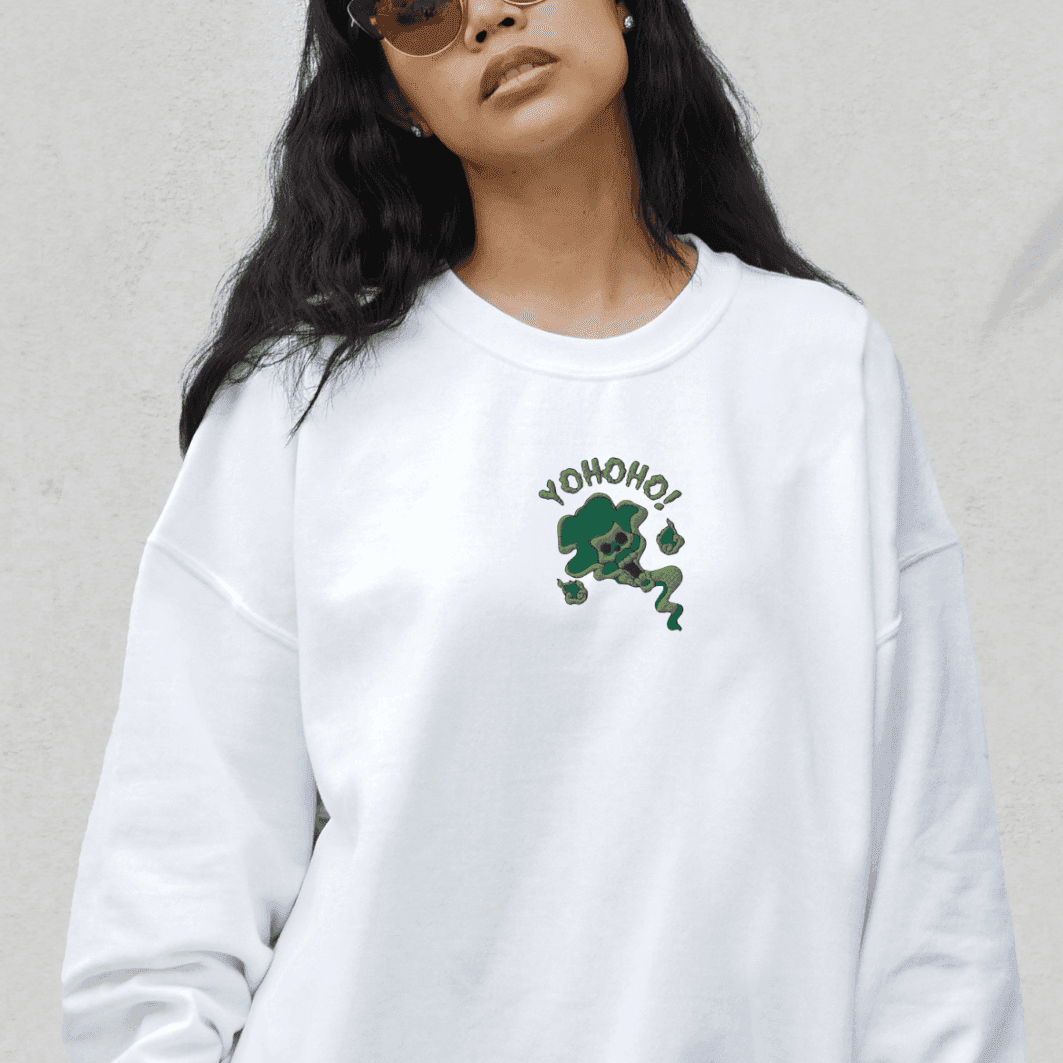 Brook Soul Yohoho Embroidered Anime Unisex Premium Sweatshirt - Black / S